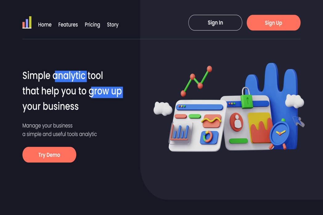 Hasil karya Landing Page 3D di BuildWithAngga