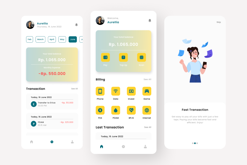 Hasil karya My Saku E-Wallet Application di BuildWithAngga