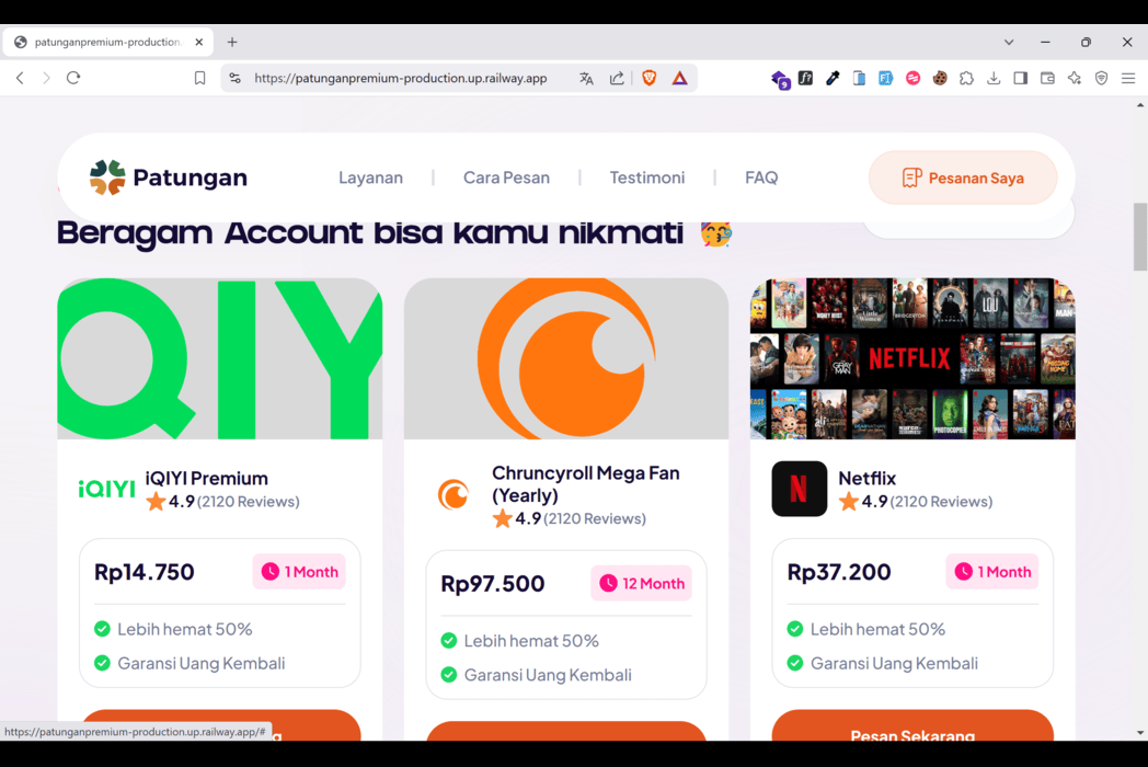 Hasil karya Website Patungan Premium di BuildWithAngga