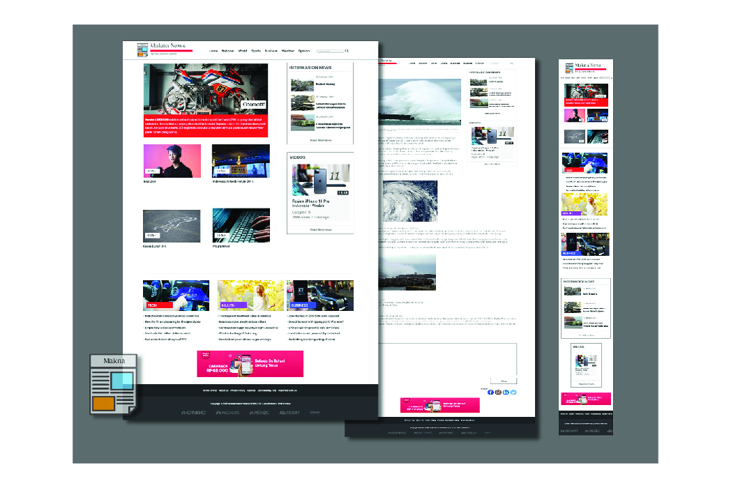 Hasil karya projek MaknaNews belajar design dan code di BuildWithAngga