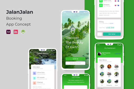 Hasil karya projek JalanJalan belajar design dan code di BuildWithAngga