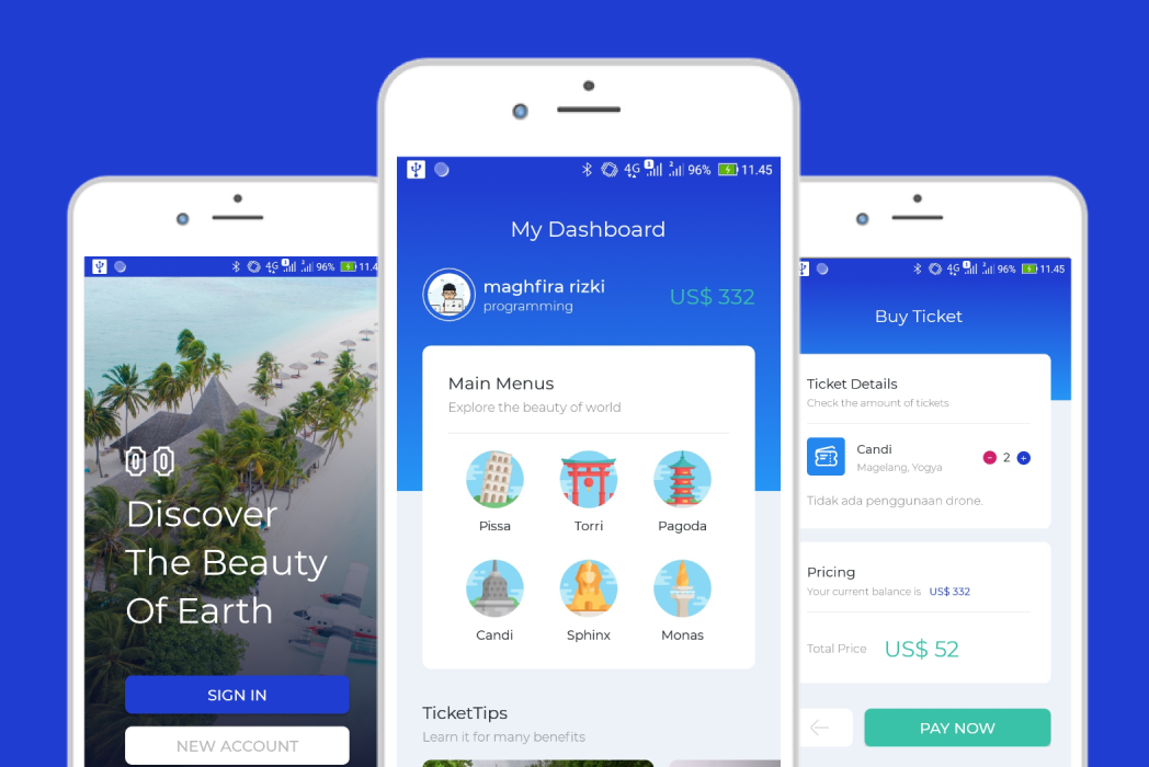Hasil karya Android TiketSaya di BuildWithAngga