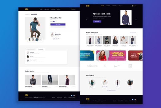 Hasil karya projek Kotak Store - Adobe XD belajar design dan code di BuildWithAngga