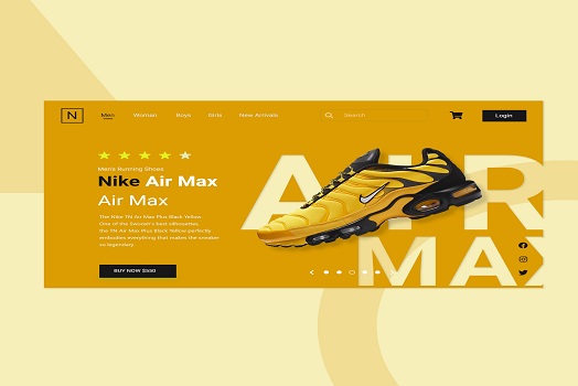 Hasil karya projek Web Design Nike belajar design dan code di BuildWithAngga