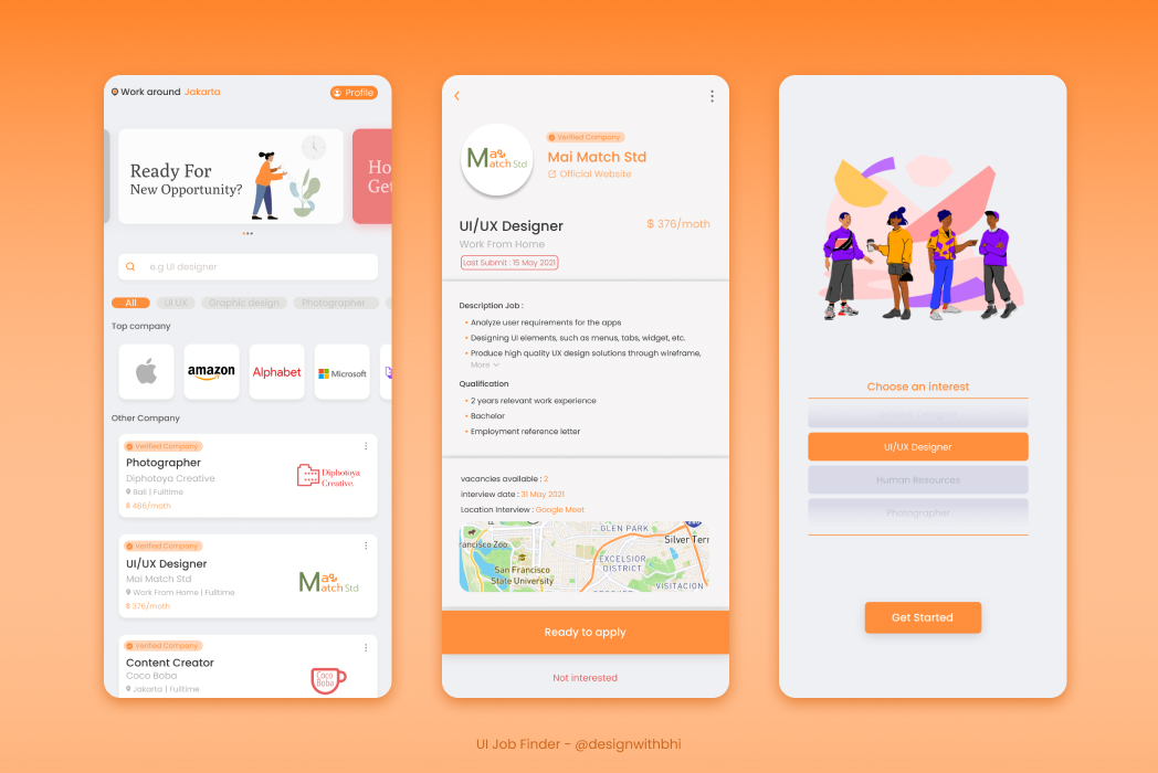 Hasil karya Job Finder di BuildWithAngga