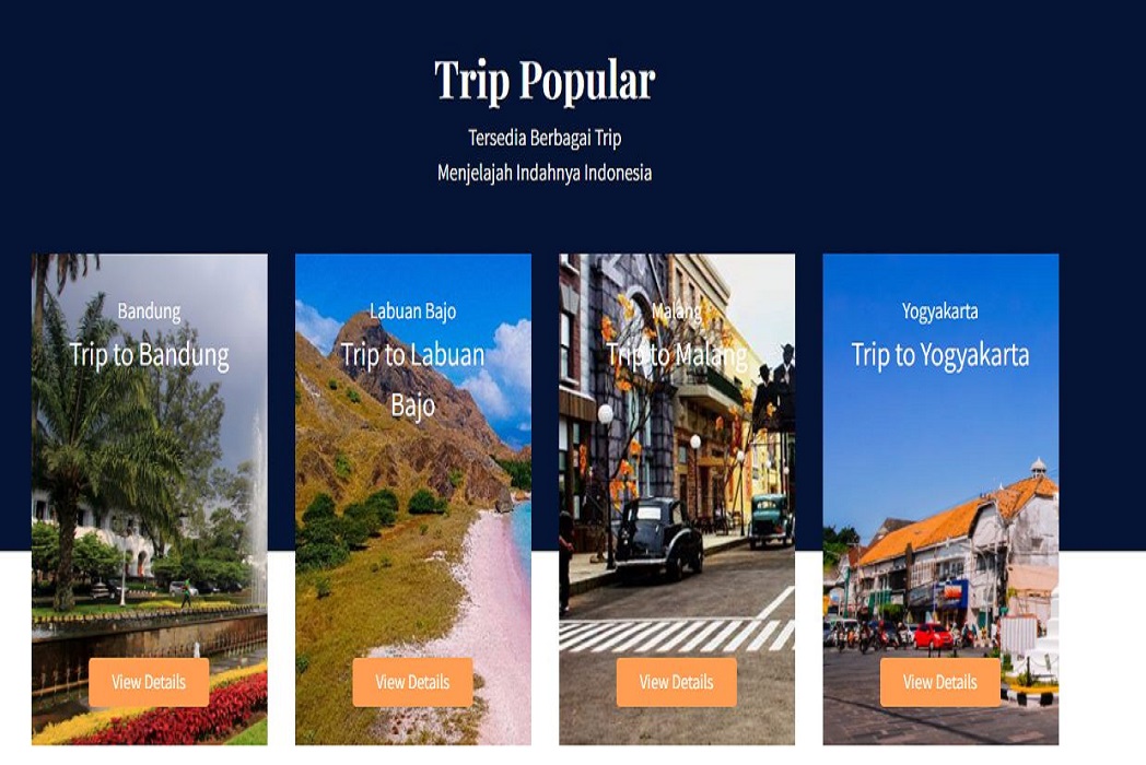 Hasil karya Website Travel Nomads di BuildWithAngga