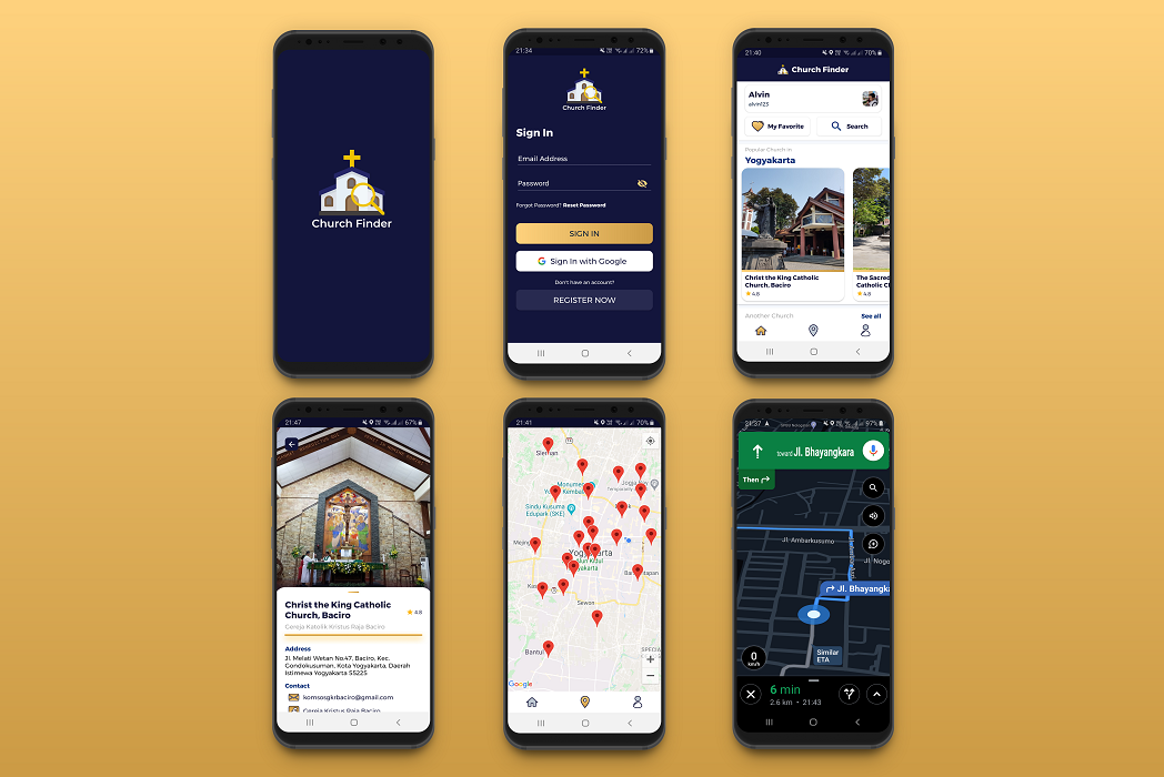 Hasil karya Church Finder di BuildWithAngga