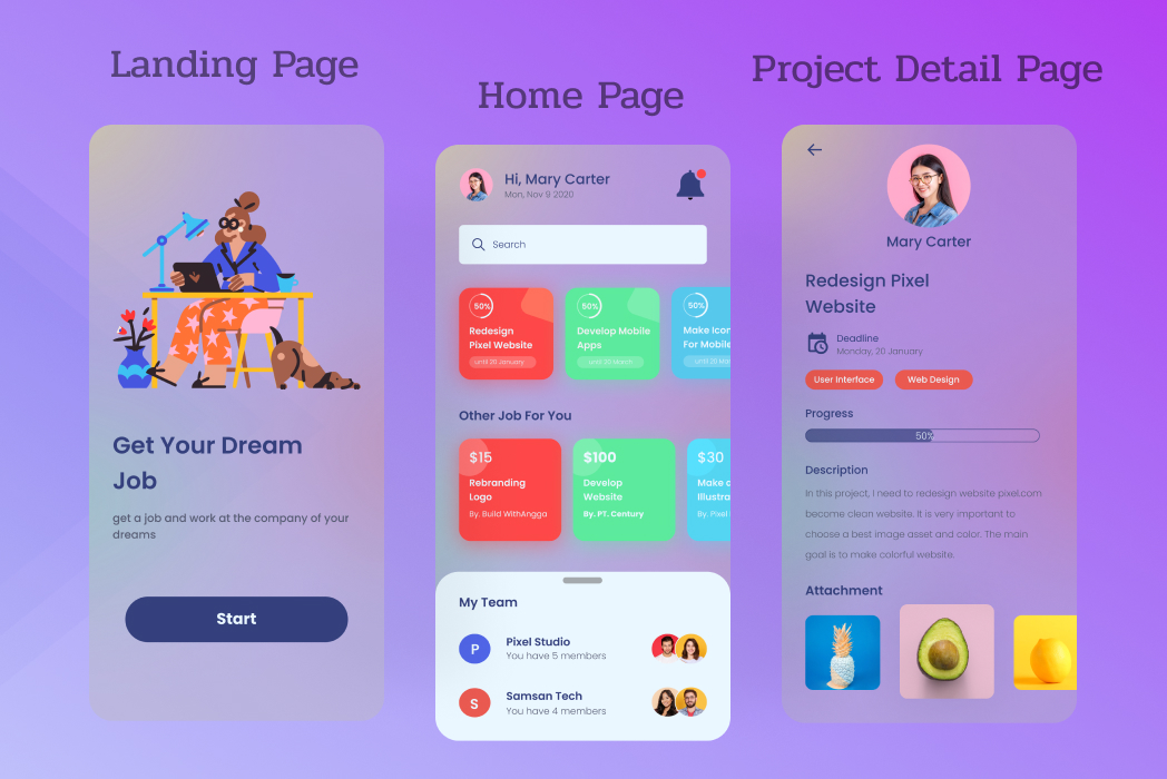 Hasil karya Implementation Gestalt Principles Into The UI Design di BuildWithAngga