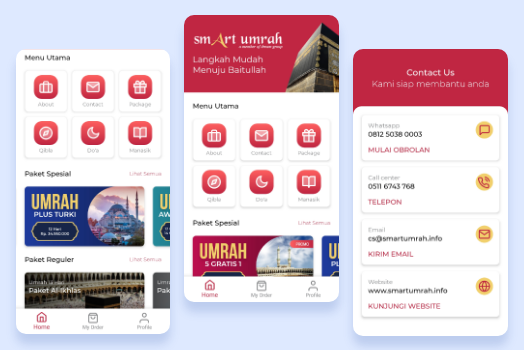 Hasil karya projek Smart Umrah belajar design dan code di BuildWithAngga
