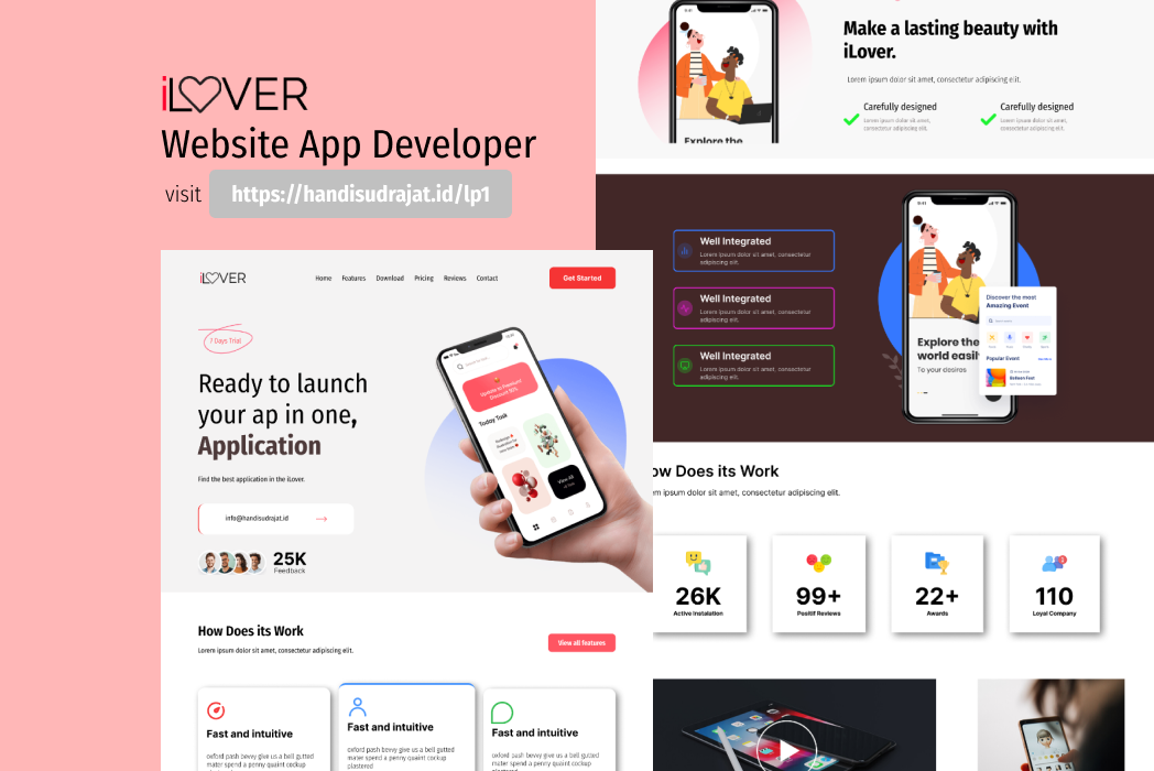 Hasil karya projek iLover belajar design dan code di BuildWith Angga
