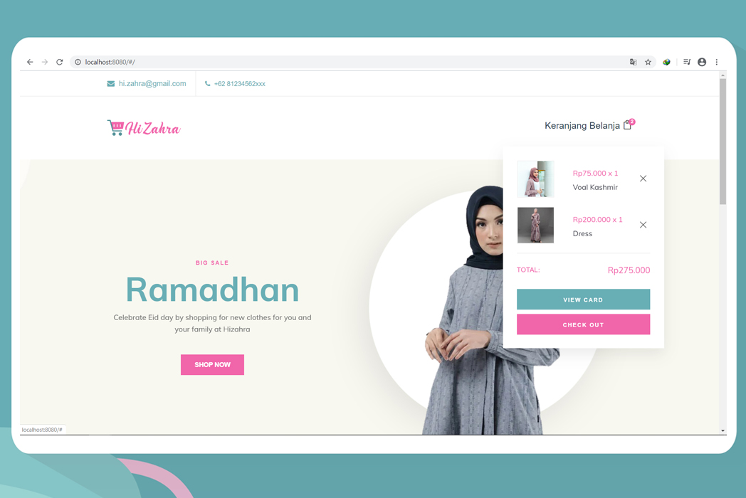 Hasil karya Hizahra Store di BuildWithAngga