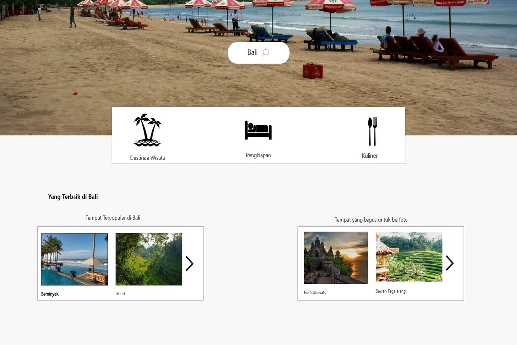 Hasil karya Web Destinasi Wisata di BuildWithAngga
