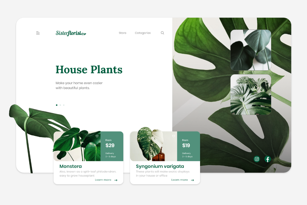 Hasil karya Sisterflorist Website Landing Page di BuildWithAngga