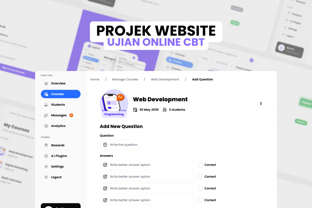 Hasil karya CBT Online BWA di BuildWithAngga