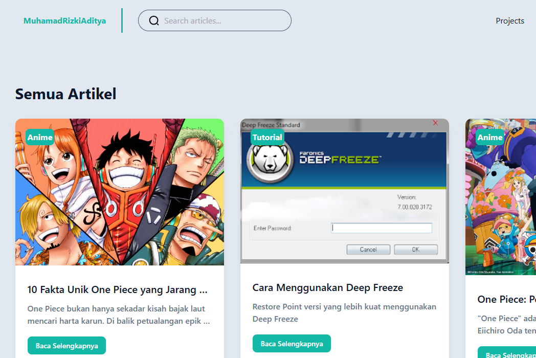 Hasil karya Personal Website di BuildWithAngga