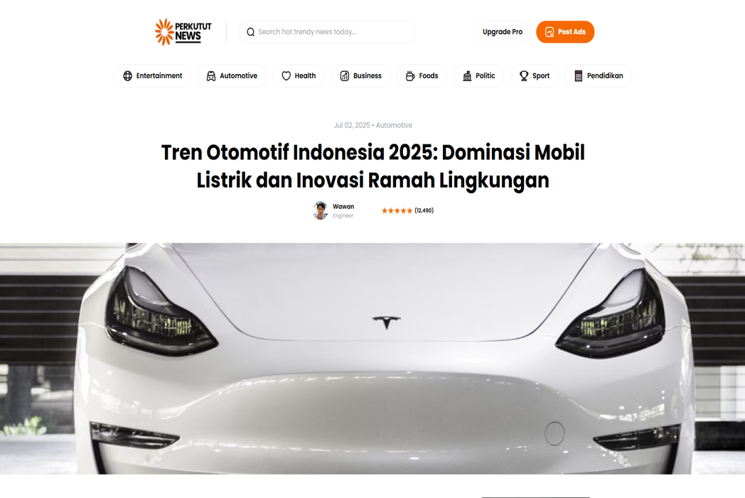 Hasil karya Website Portal Berita di BuildWithAngga
