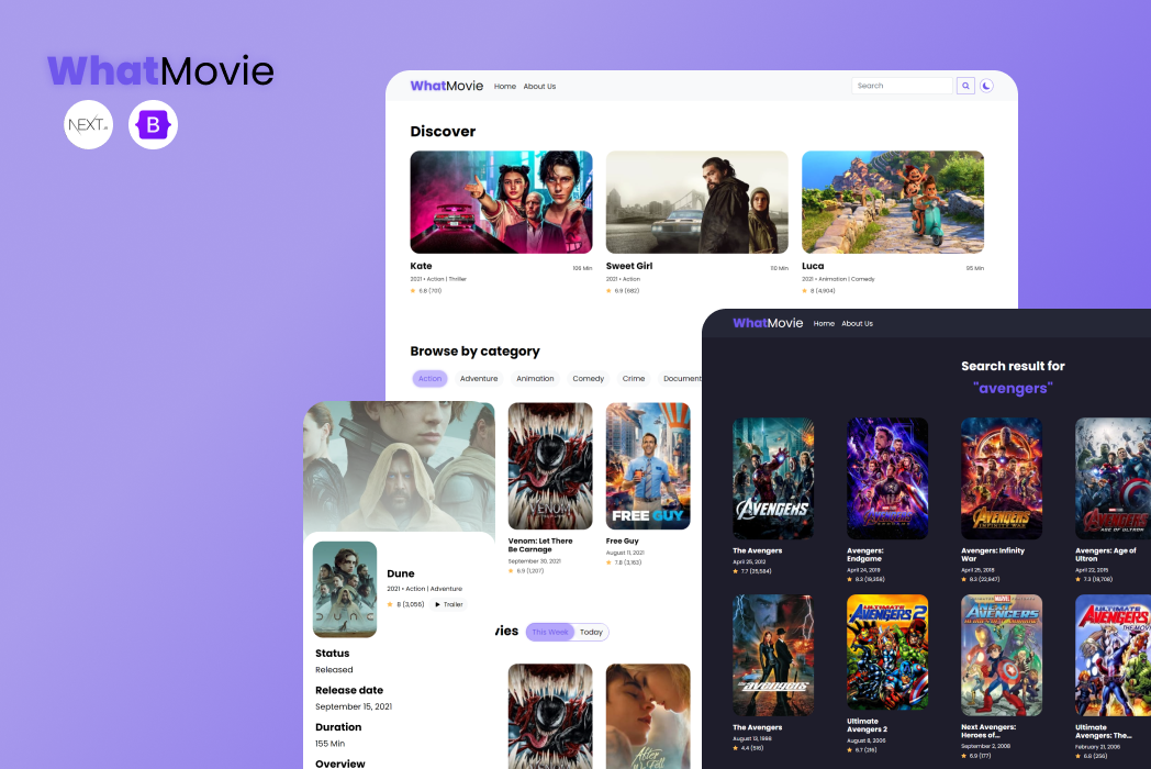 Hasil karya WhatMovie di BuildWithAngga