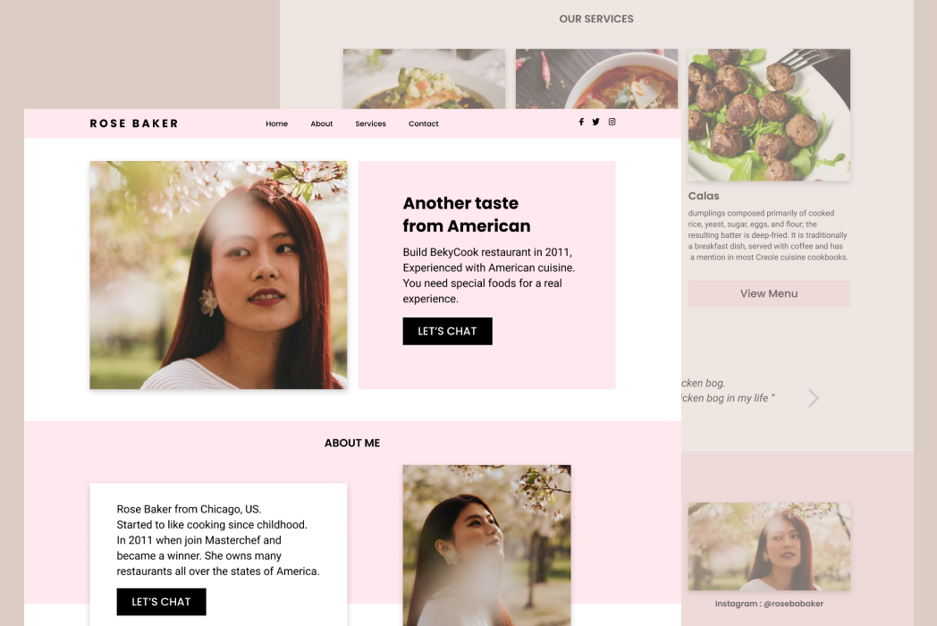 Hasil karya Responsive -Portofolio-Website-Rose-Baker di BuildWithAngga