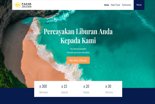 Hasil karya projek Fajar Tour And Travel belajar design dan code di BuildWithAngga