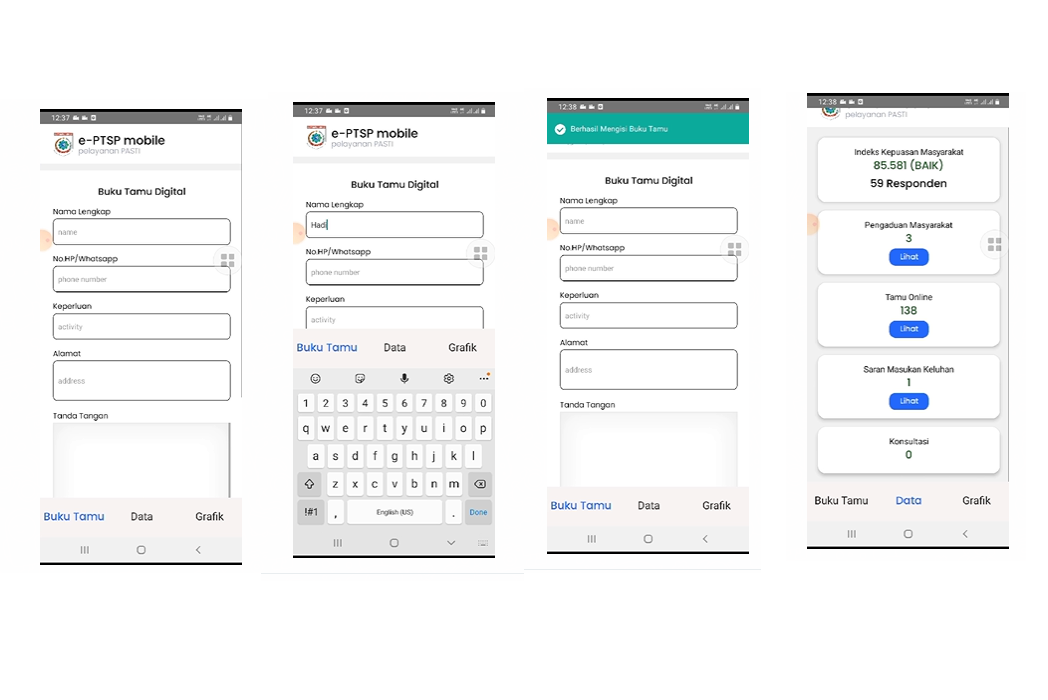 Hasil karya projek Android Layanan Publik Data dan Informasi belajar design dan code di BuildWithAngga