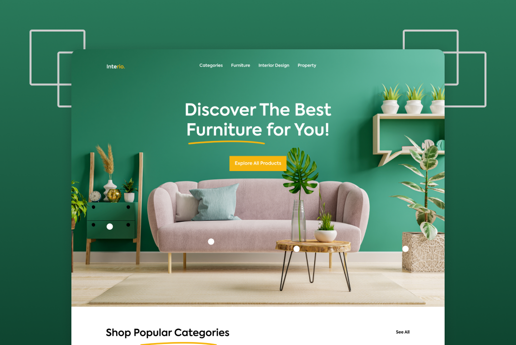 Hasil karya Furniture Website UI Design belajar di BuildWithAngga