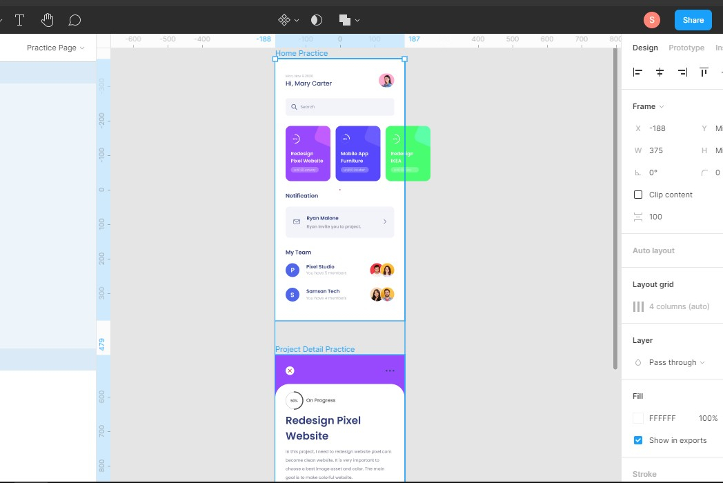 Hasil karya UIUX Design Gestalt Principle di BuildWithAngga