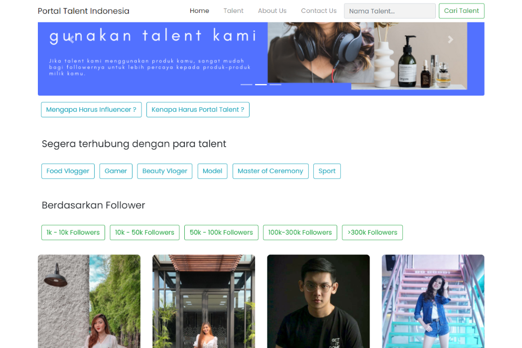 Hasil karya Talent Service di BuildWithAngga