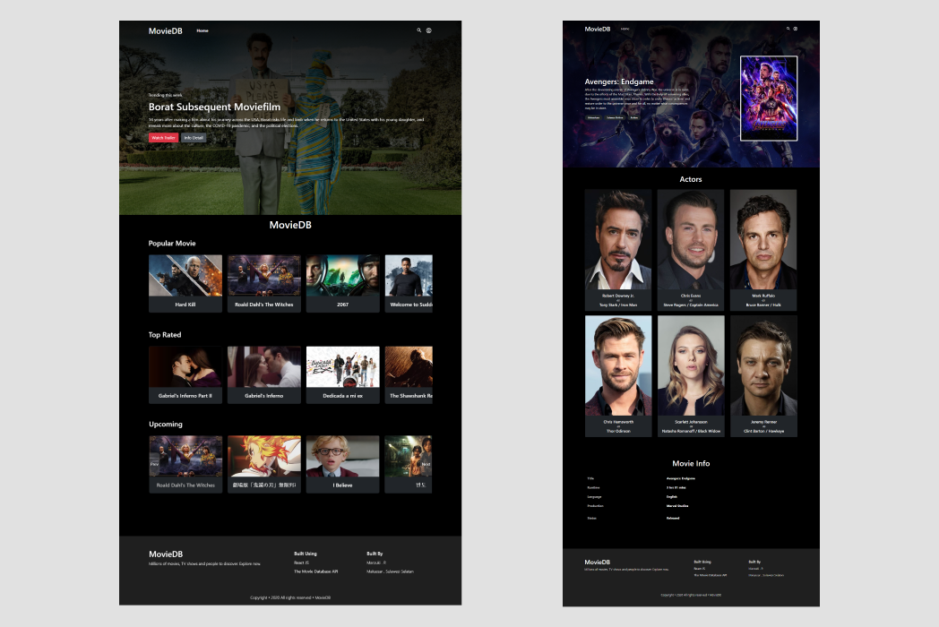 Hasil karya Movie App di BuildWithAngga