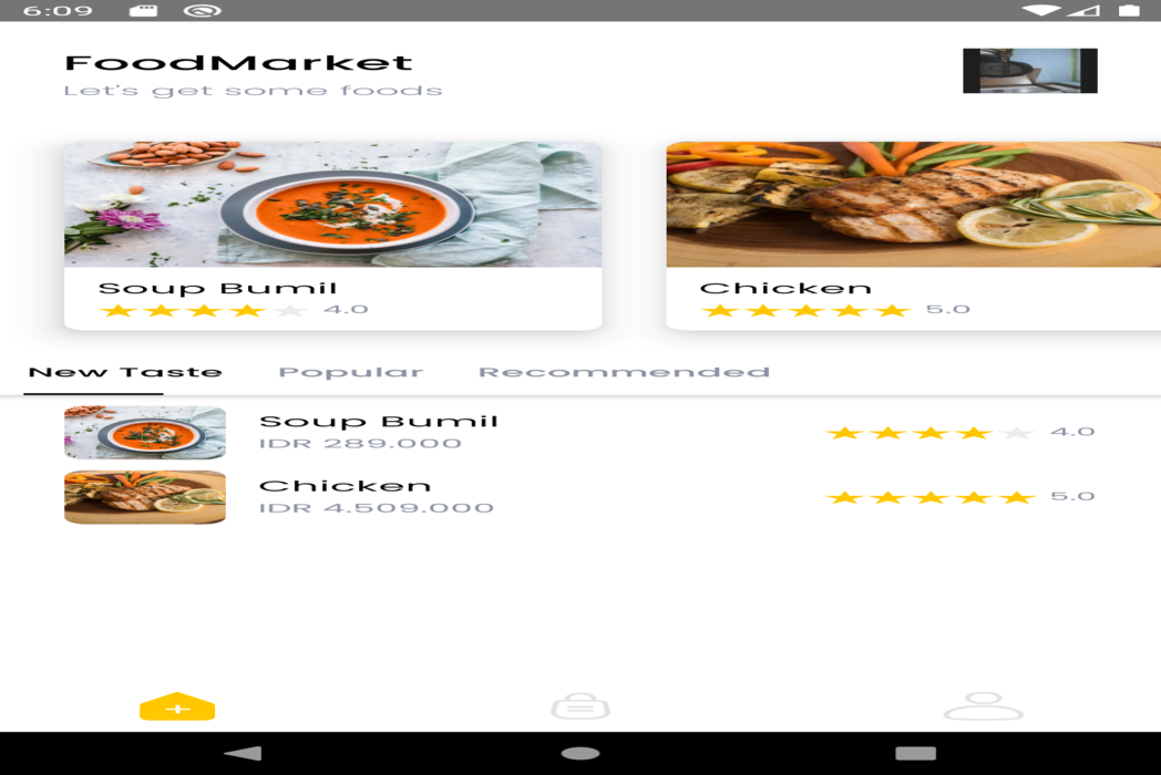 Hasil karya FoodMarket di BuildWithAngga
