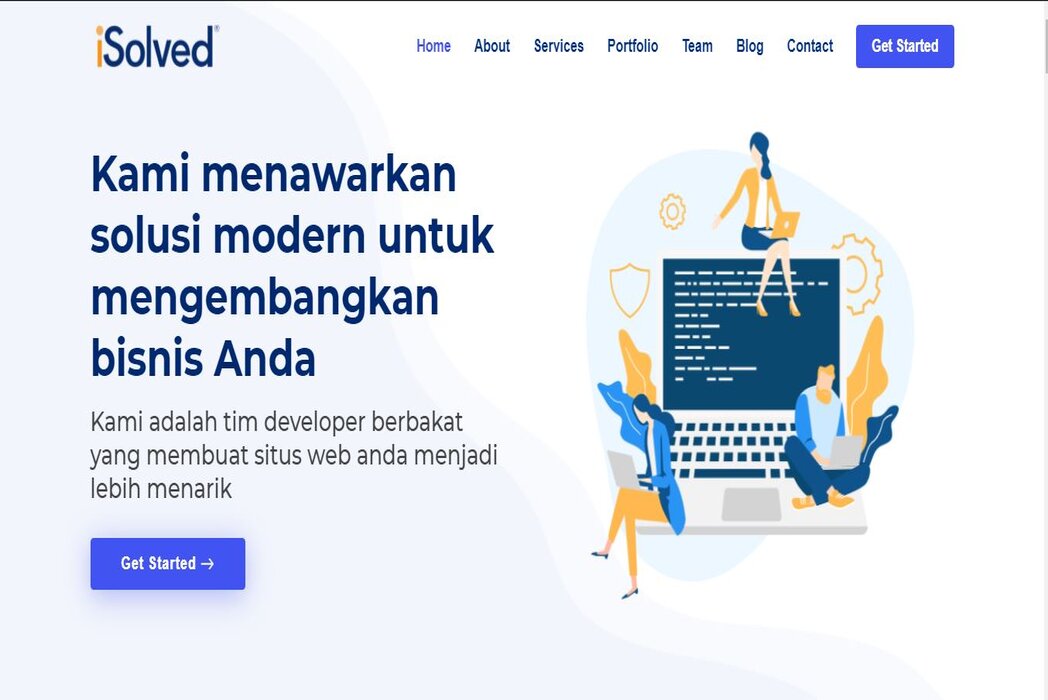 Hasil karya iSolved Landing Page belajar di BuildWithAngga