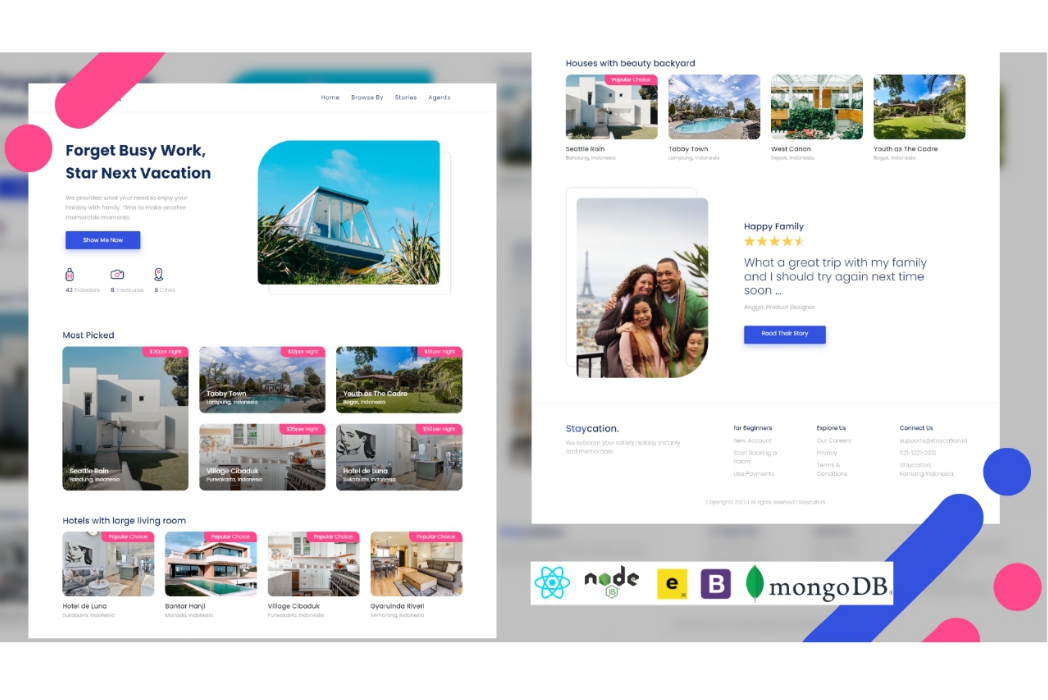 Hasil karya projek Staycation belajar design dan code di BuildWithAngga