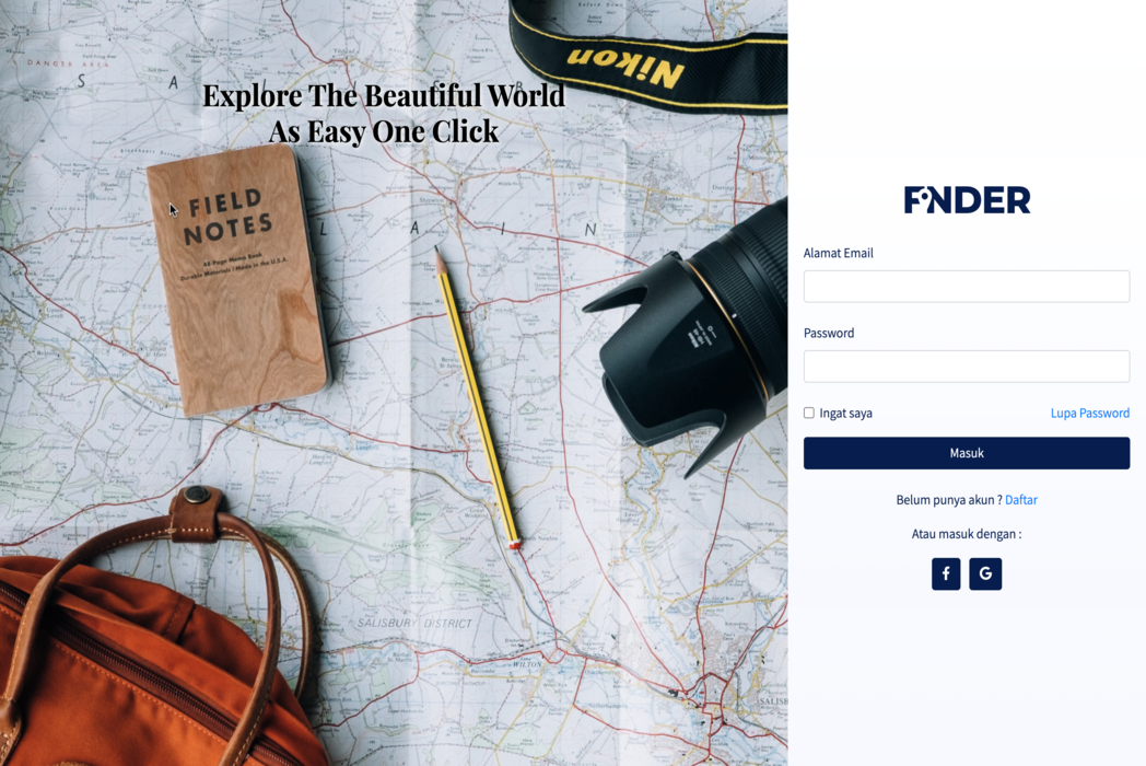 Hasil karya Finder Travel di BuildWithAngga