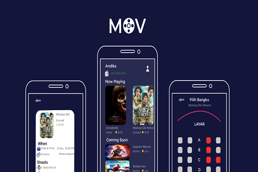Hasil karya Desain UI/UX Movie Aplikasi di BuildWithAngga