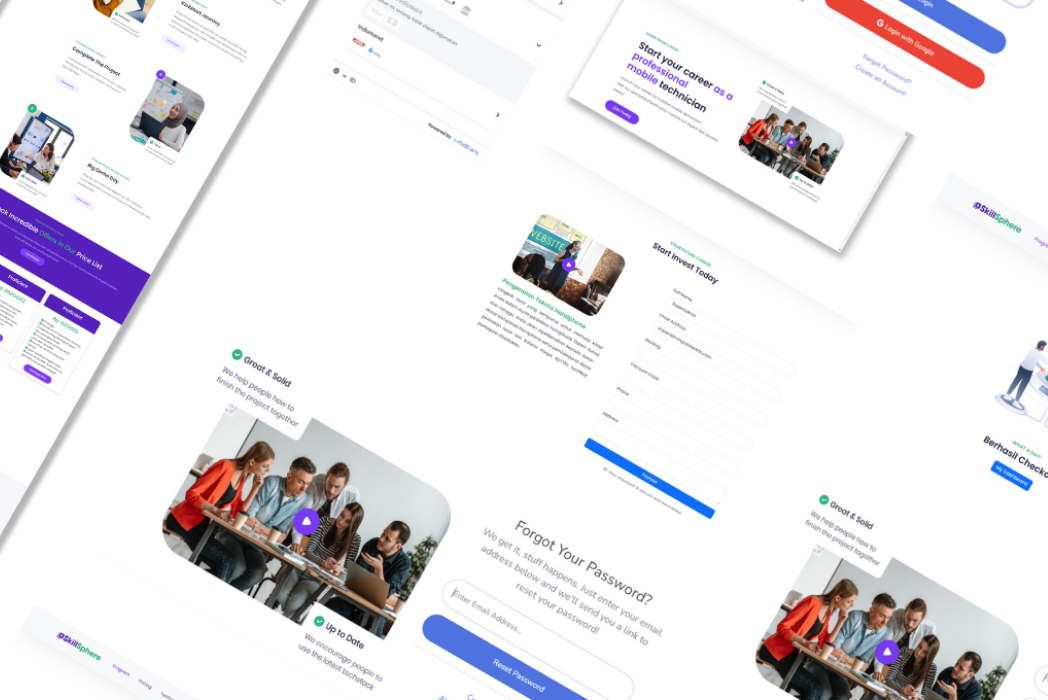 Hasil karya projek SkillSphere Bootcamp Kursus Teknisi Handphone belajar design dan code di BuildWithAngga