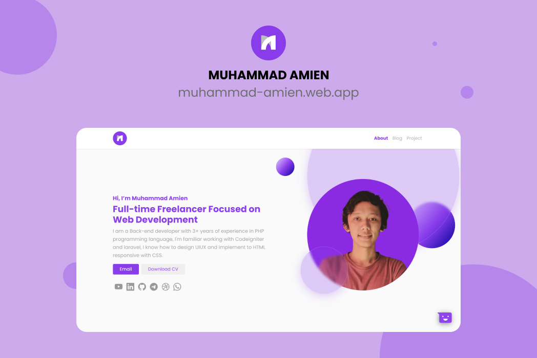 Hasil karya Portfolio Website di BuildWithAngga