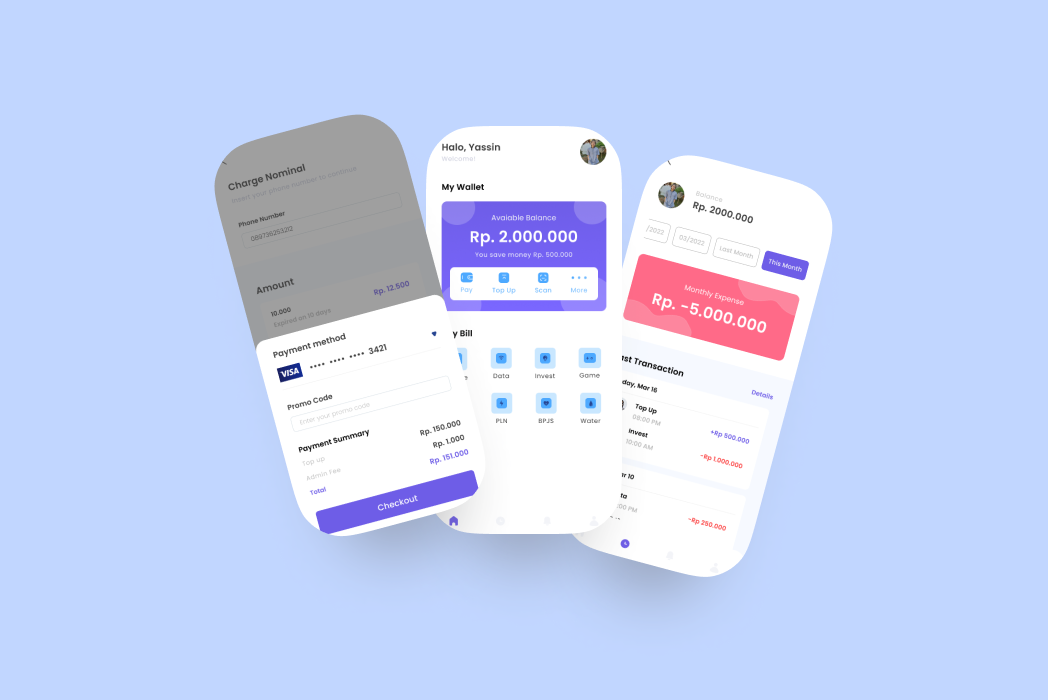 Hasil karya projek Mony belajar design dan code di BuildWith Angga