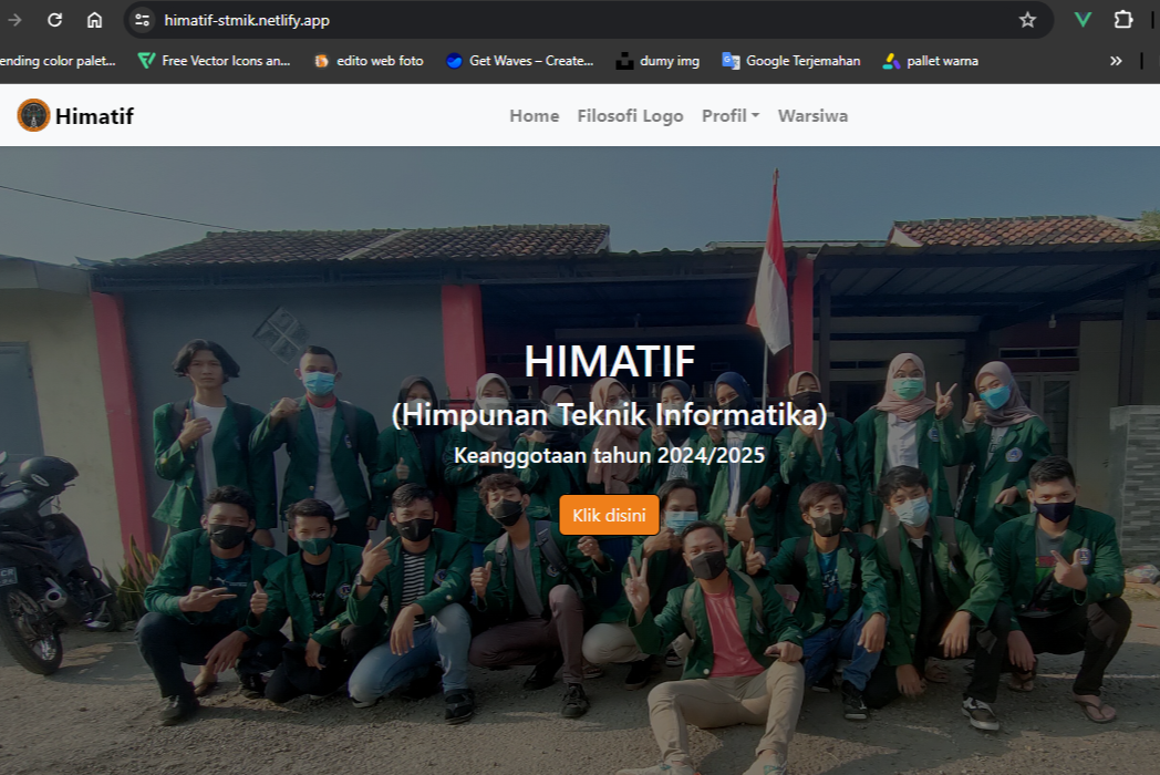 Hasil karya website interface Himpunan belajar di BuildWithAngga