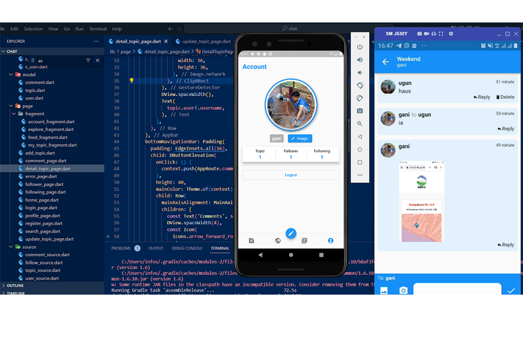 Hasil karya Discuss Apps belajar di BuildWithAngga