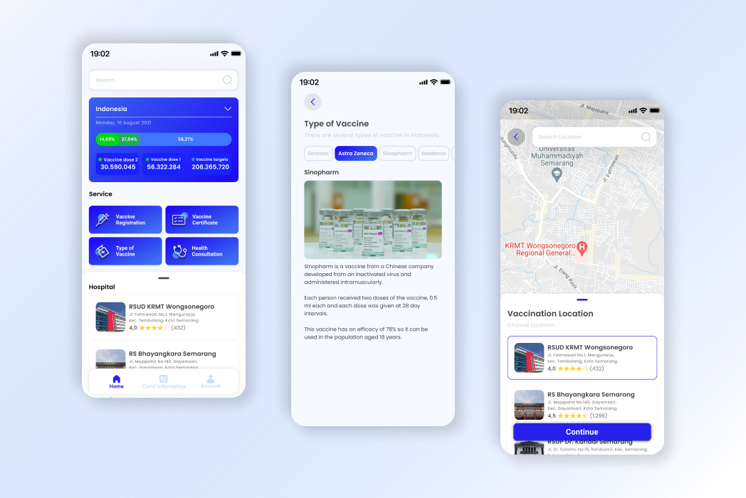 Hasil karya Vaccine covid app di BuildWithAngga