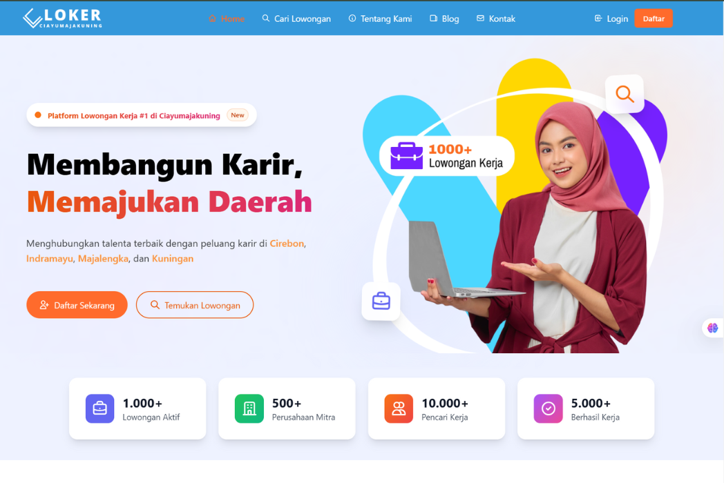 Hasil karya Loker Ciayumajakuning di BuildWithAngga
