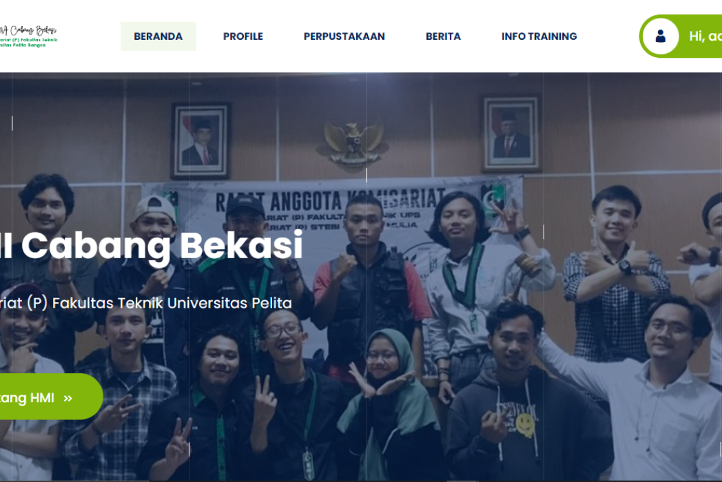 Hasil karya Website Organisasi HMI di BuildWithAngga
