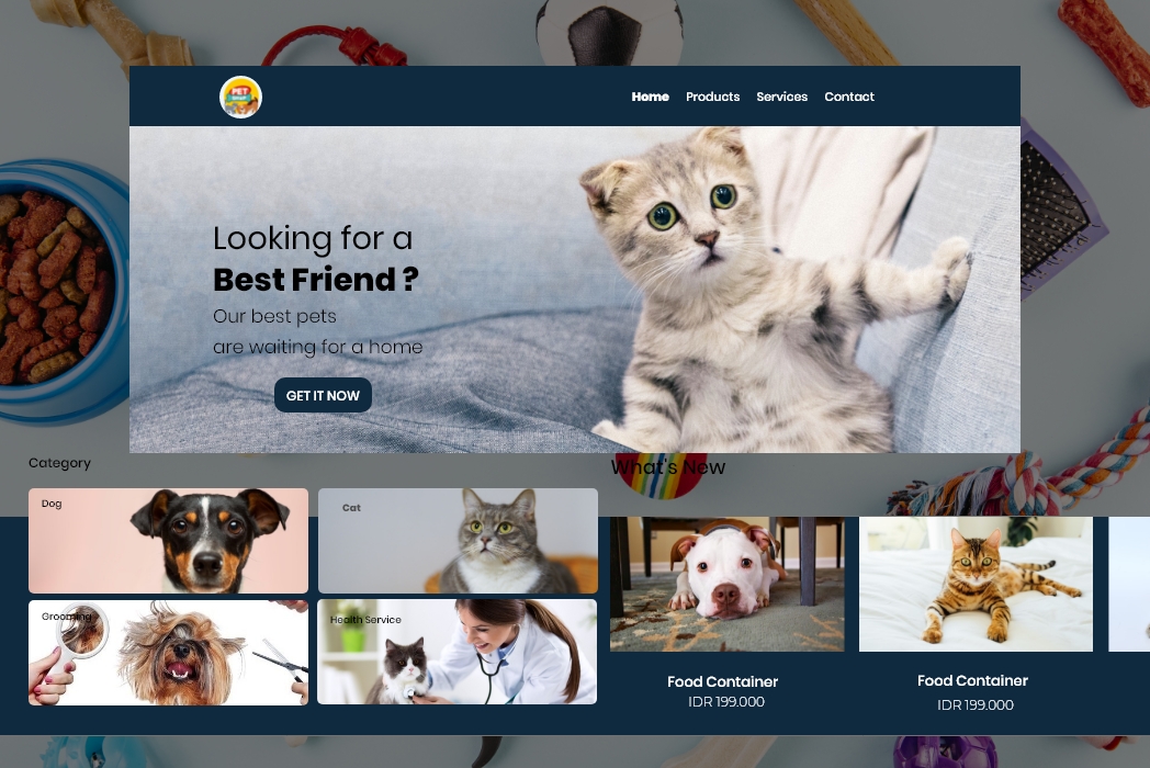Hasil karya Web PetShop di BuildWithAngga