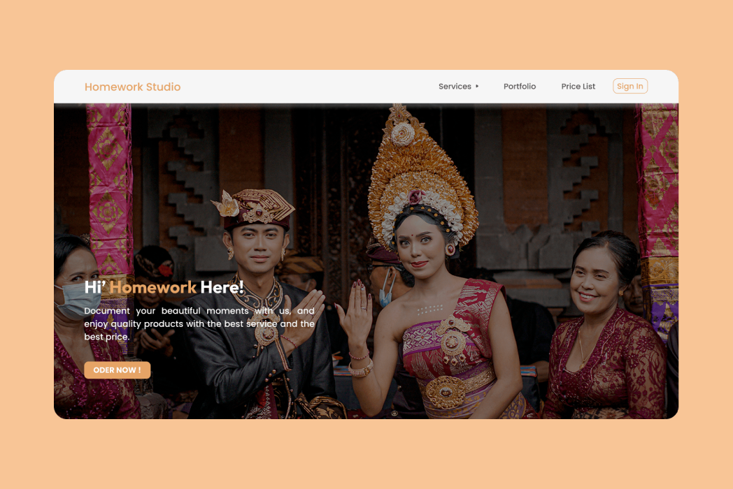 Hasil karya Homework Studio Website belajar di BuildWithAngga