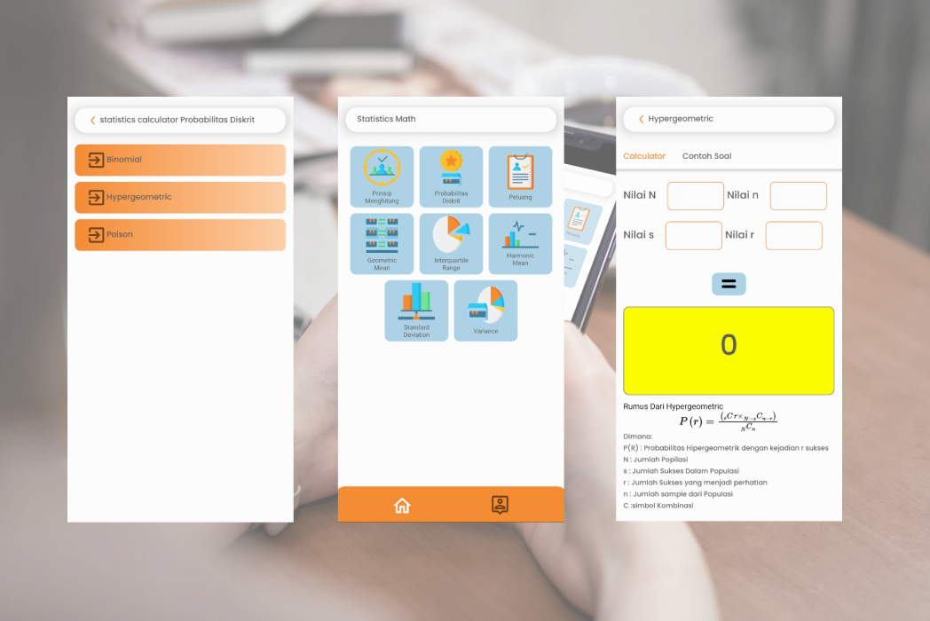 Hasil karya projek Simpel Statistik Kalkulator belajar design dan code di BuildWithAngga