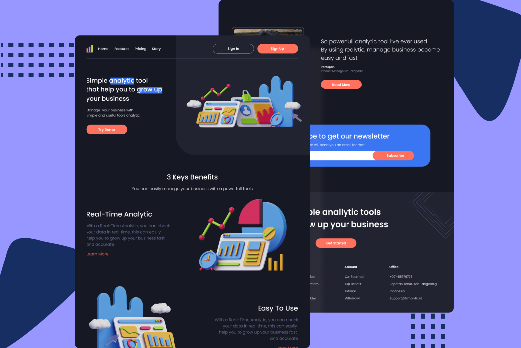 Hasil karya Simplytic Landing Page di BuildWithAngga