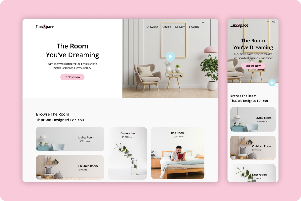 Hasil karya Luxspace - design handoff di BuildWithAngga
