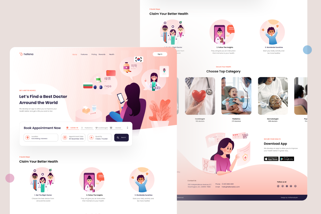 Hasil karya Hellena Healthcare Website di BuildWithAngga