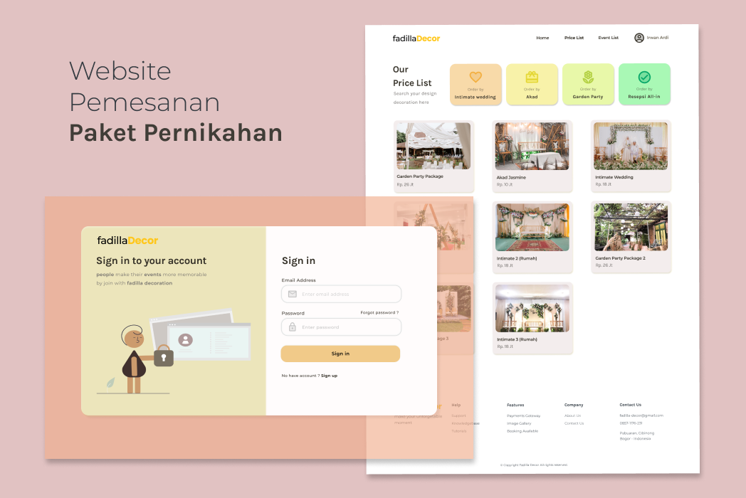 Hasil karya Website Pemesanan  Event di BuildWithAngga