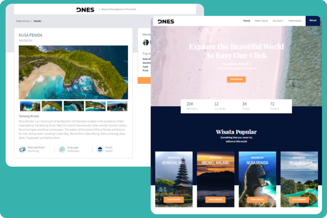 Hasil karya Dones Travel ID di BuildWithAngga