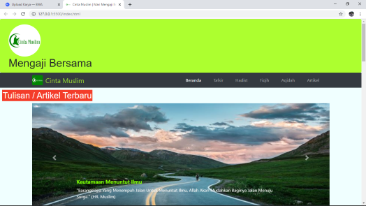 Hasil karya cintamuslim di BuildWithAngga